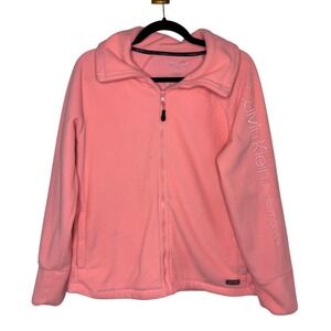 Calvin Klein Performance Pink Full Zip Fleece Jacket Women's M Athleisure Sporty
